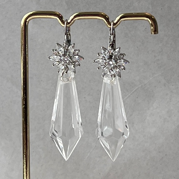 Nosferatu Ellen’s Pendulum Earrings Handmade Replicas Flower Hoops + Crystals - Picture 4 of 14